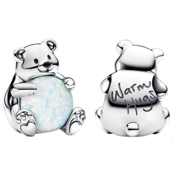 Charm Lední medvěd se sněhovou koulí, korálek na náramek zvíře