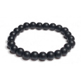 Onyx černý matný náramek elastický přírodní kámen, kulička 8 mm / 16 - 17 cm, kámen životní síly