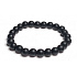 Onyx černý matný náramek elastický přírodní kámen, kulička 8 mm / 16 - 17 cm, kámen životní síly
