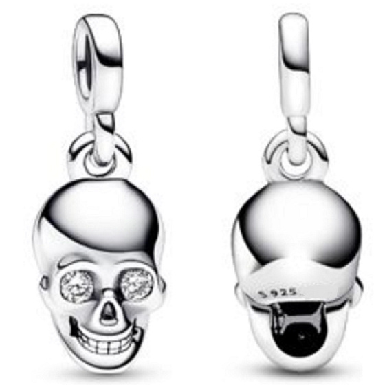 Charm Mini medailon - Lebka, přívěsek na náramek Halloween