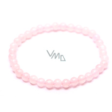 Růženin náramek elastický přírodní kámen, kulička 4 mm / 15 cm, pro děti, kámen lásky