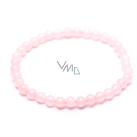 Růženin náramek elastický přírodní kámen, kulička 4 mm / 15 cm, pro děti, kámen lásky