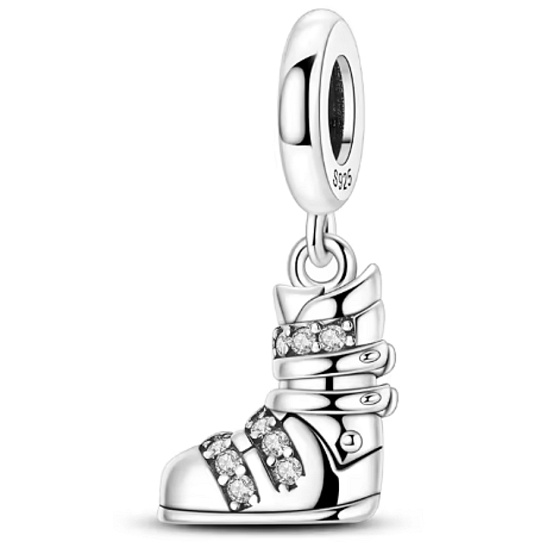 Charm Lyžařská bota – Zimní dobrodružství | Přívěsek na náramek, symbol hor a lyžování, sport