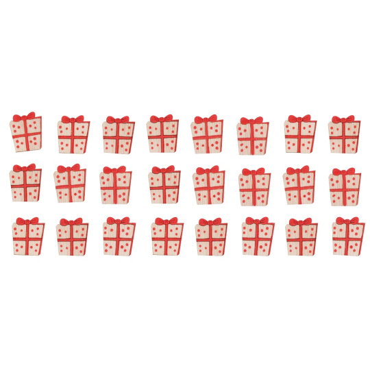 Dárky s lepíkem dřevěné 2,5 cm 24 kusů