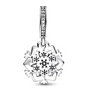 Charm Sněhová vločka se zirkony 2v1, přívěsek na náramek vánoce