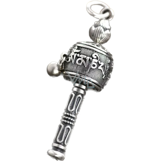 Modlitební mlýnek budhistický, nerezová ocel palička 61 x 11 mm