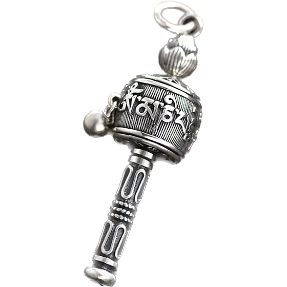 Modlitební mlýnek budhistický, nerezová ocel palička 61 x 11 mm