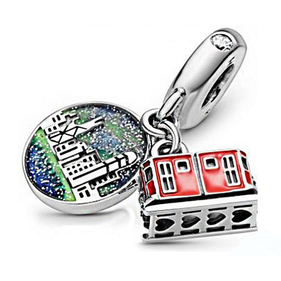 Charm Hong Kong - Peak Tram Dangle, 2v1 přívěsek na náramek cestování