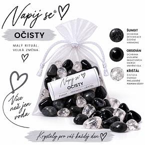 Napij se® očisty – výměnná minerální náplň | Šungit, Obsidián, Křišťál, 200 g
