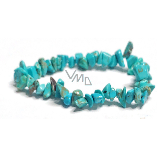 Tyrkenit náramek elastický sekaný přírodní kámen 19 cm, kámen mladých lidí, hledá životní cíl