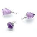 Ametyst v kovu přívěsek přírodní kámen cca 2,5 - 3 cm, kámen králů a biskupů 1 kus
