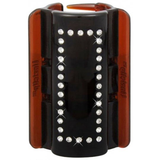 Linziclip Maxi Vlasový skřipec hnědý s krystalky 8 cm vhodný pro hustší vlasy 1 kus