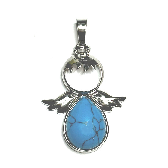 Tyrkenit Anděl strážný přívěsek přírodní kámen 3,5 x 2,5 mm, kámen mladých lidí, hledá životní cíl