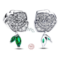 Charm Sterlingové stříbro 925 Růže v květu, korálek na náramek květina