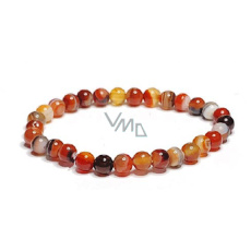 Achát žlutý náramek elastický přírodní kámen, kulička 6 mm / 16 - 17 cm, klid - ochrana - síla - harmonie