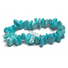 Tyrkenit náramek elastický sekaný přírodní kámen, 19 cm drcený větší kousky, kámen mladých lidí, hledá životní cíl