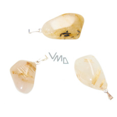 Křišťál s rutilem Troml přívěsek přírodní kámen, M cca 3 cm, 1 kus, kámen kamenů