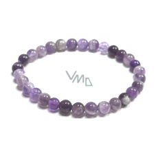 Ametyst náramek elastický přírodní kámen, kulička 6 mm / 16 - 17 cm, kámen králů a biskupů