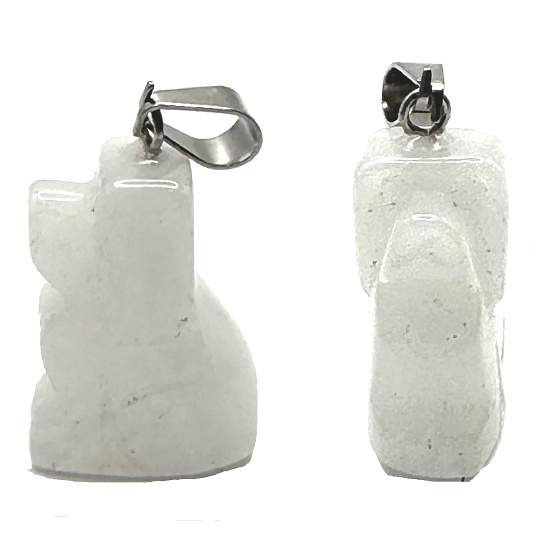 Křemen Pes přívěsek přírodní kámen, ručně broušená figurka 1,8 x 2,5 x 8 mm, nejdokonalejší léčitel