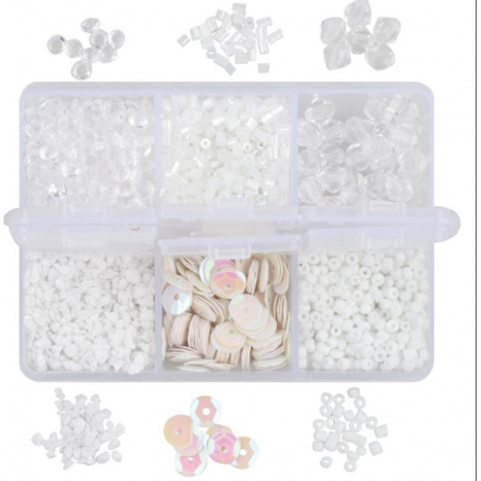 Dekorace bílé mix 6 druhů 30 g