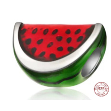 Charm Sterlingové stříbro 925 Meloun, korálek na náramek, jídlo