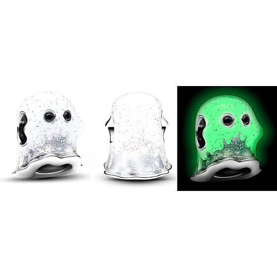 Charm Duch Boo, zářící ve tmě, luminozní korálek na náramek, Halloween