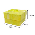 Dárková krabička s houbičkou na šperky s mašlí žlutá 4 x 4 x 2,5 cm 1 kus