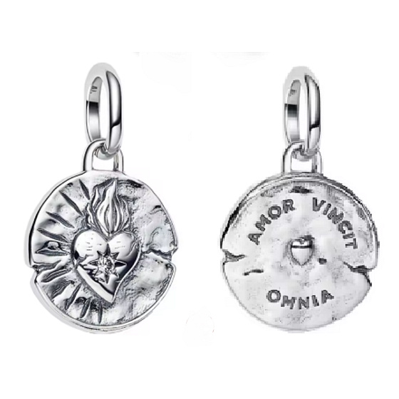 Charm Sterlingové stříbro 925 Láska vítězí – Amor Vincit Omnia, symbol oddanosti, přívěsek na náramek láska