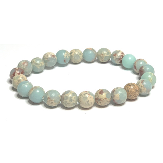 Jaspis / Šoušanský kámen náramek elastický přírodní kámen, kulička 8 mm / 16 - 17 cm