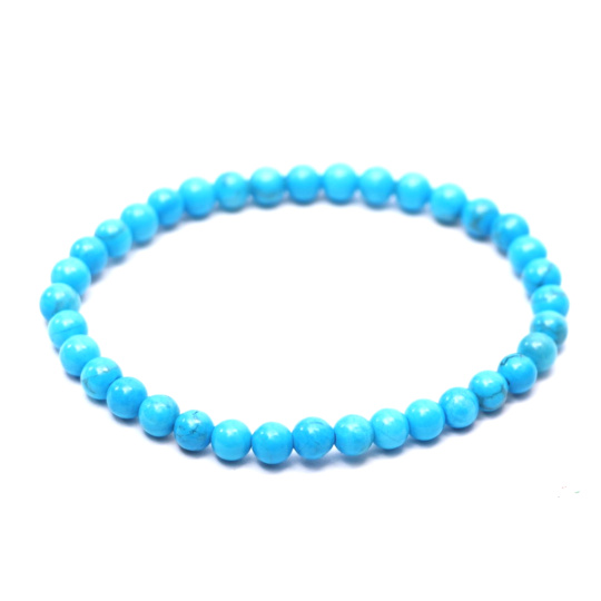 Tyrkenit modrý náramek elastický, kulička 4 mm / 15 cm, pro děti, kámen mladých lidí, hledá životní cíl Tyrkenit modrý náramek elastický, kulička 4 mm / 15 cm, pro děti, kámen mladých lidí, hledá životní cíl