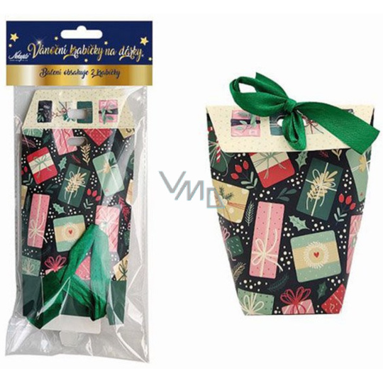 Nekupto Vánoční dárková krabička Dárečky 12 x 14 x 5,5 cm 2 kusy Nekupto Vánoční dárková krabička Dárečky 12 x 14 x 5,5 cm 2 kusy