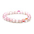 Opalit růžový matný náramek elastický, syntetický kámen kulička 8 mm / 16 - 17 cm, kámen přání a naděje
