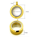 Medailon s otočným uzávěrem nerezový zlatá barva tloušťka 11 mm x 25 mm