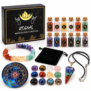 ZODIAC – dárková sada kamenů a zvěrokruhu s náramkem a přívěskem