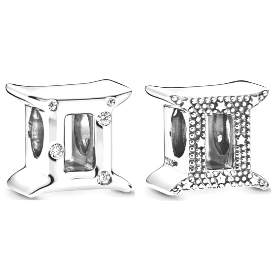 Charm Znamení zvěrokruhu Třpytiví Blíženci, korálek na náramek