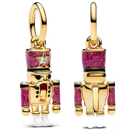 Charm Louskáček - Symbol odvahy a Vánoc, pozlacený, přívěsek na náramek vánoce