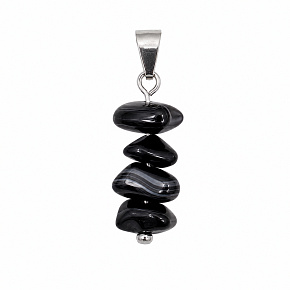Achát černý – Síla minerálů | Přívěsek z přírodních minerálních zlomků | 2,5 cm | Symbol ochrany a stability