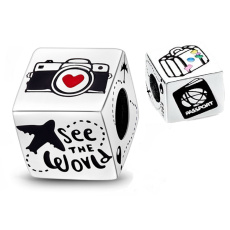 Charm Cestujte světem kostkové kouzlo, korálek na náramek cestování