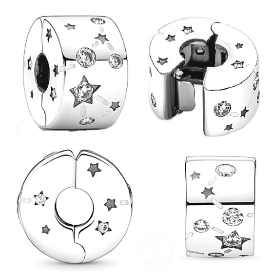 Charm Hvězdy a galaxie, stopper, klipový korálek na náramek vesmír