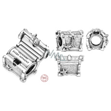 Charm Sterlingové stříbro 925 Truhla s pokladem, korálek na náramek symbol