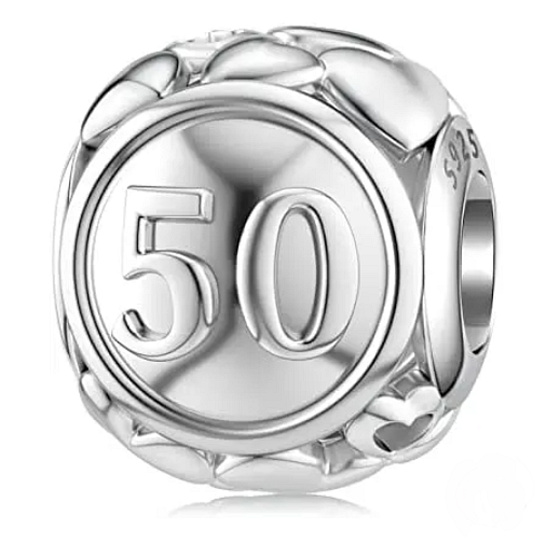 Charm 50 výročí, korálek na náramek výročí