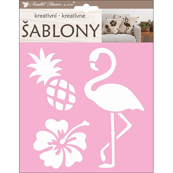 Kreativní šablony - plameňák 18 x 17,5 cm