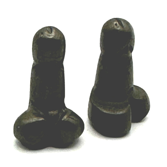 Pyrit Penis pro štěstí, přírodní kámen na postavení cca 3 cm, mistr sebevědomí a hojnosti