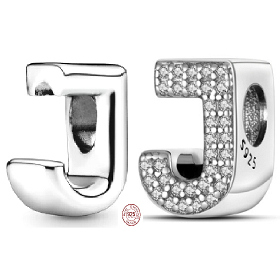 Charm Abecední písmeno J, korálek na náramek