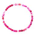 Achát růžový páskovaný náramek elastický přírodní kámen, kulička 4 mm / 19 cm