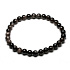 Achát černý náramek elastický přírodní kámen, kulička 6 mm / 16 - 17 cm, dodává odvahu a sílu