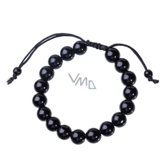 Obsidian Fitness, Hubnutí náramek přírodní kámen, ručně pletený, nastavitelná velikost, kulička 10 mm, kámen záchrany Obsidian Fitness, Hubnutí náramek přírodní kámen, ručně pletený, nastavitelná velikost, kulička 10 mm, kámen záchrany