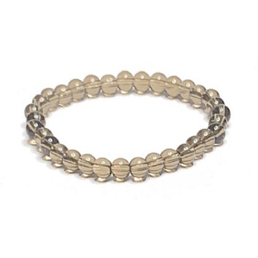 Křemen kouřový náramek elastický přírodní kámen, kulička 6 mm / 16 -17 cm, nejdokonalejší léčitel