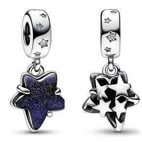 Charm Hvězda nebeské galaxie z Murano skla, přívěsek na náramek vesmír