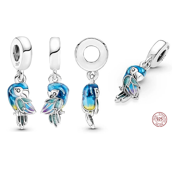 Charm Papoušek z rajské džungle, přívěsek na náramek zvíře